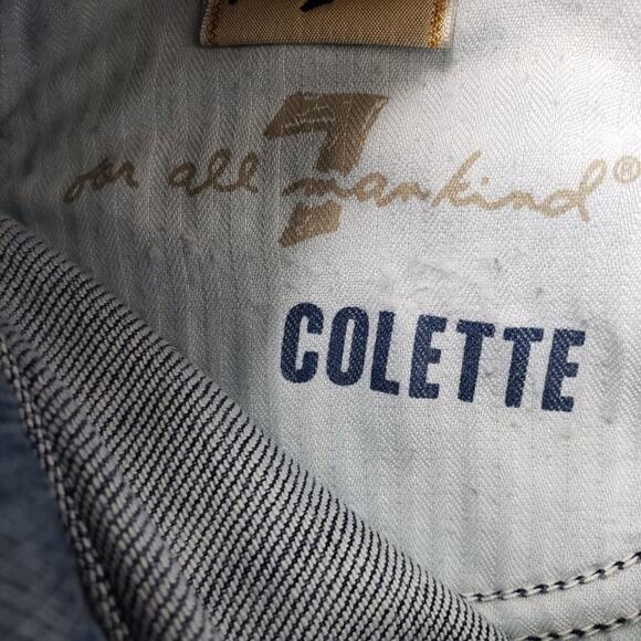 7FAMK Colette Medium Wash Embroidered Jeans Size 27 30 x 30 - Picture 6 of 6